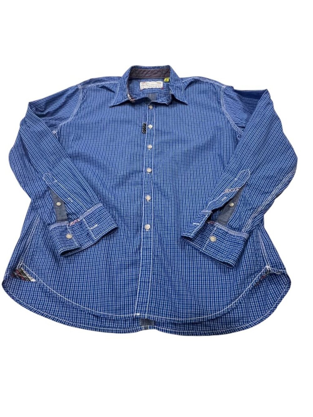 Robert Graham Modern Americana Blue Check Shirt, L